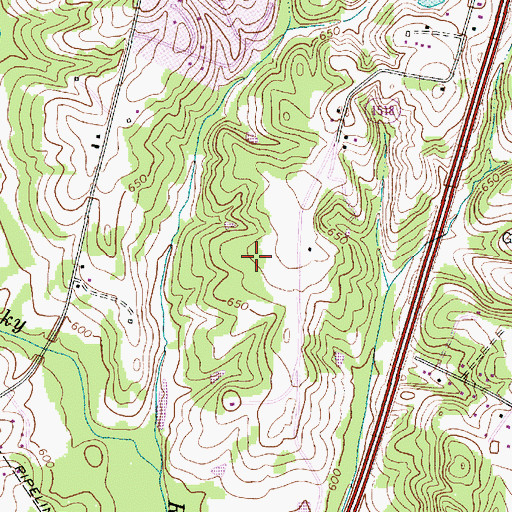 Topographic Map of Concord Regional Airport, NC