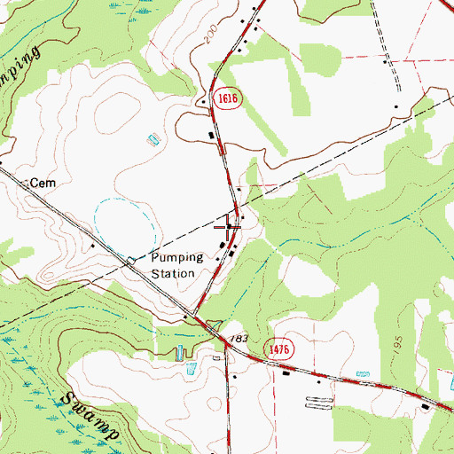 Topographic Map of Charles Field, NC