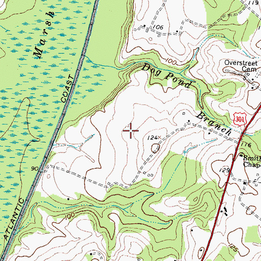 Topographic Map of Enfield-Shearin Airport, NC