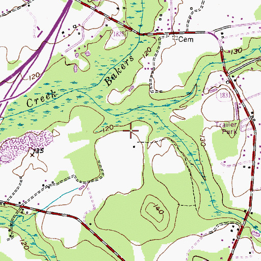 Topographic Map of Eastover Air Ranch Airport, NC