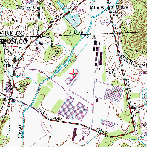 Topographic Map of Cane Creek Airport, NC
