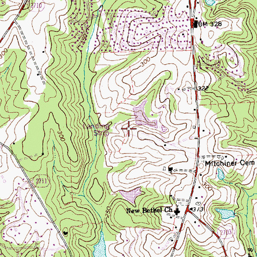 Topographic Map of Bagwell Airport, NC