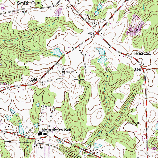 Topographic Map of Peacock Airport, NC