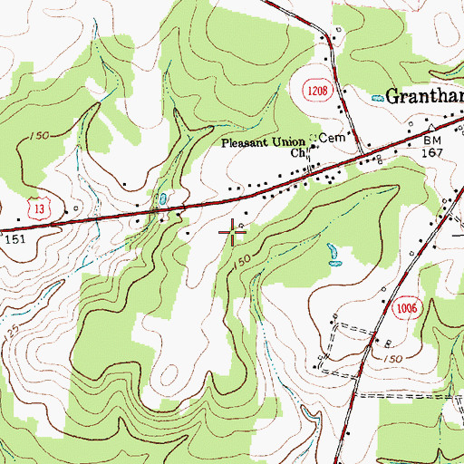 Topographic Map of Cox-Grantham Airfield, NC