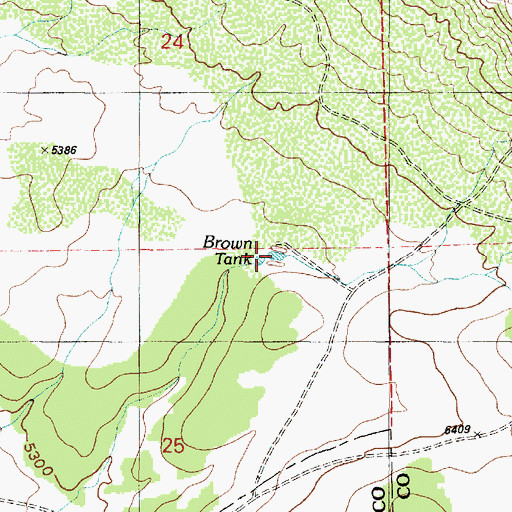 Topographic Map of Brown Tank, AZ