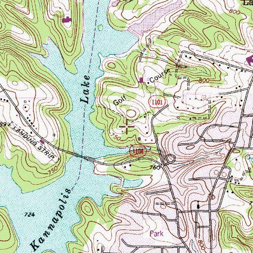 Topographic Map of Goodnight's Airport, NC