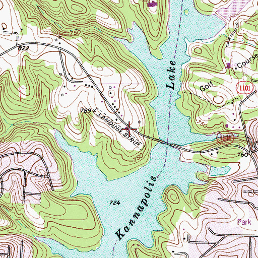 Topographic Map of Enochville Airport, NC
