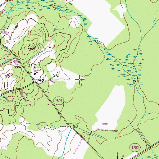 Topographic Map of Flyers Airpark, NC
