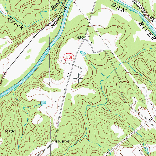 Topographic Map of Lindsay Airport, NC