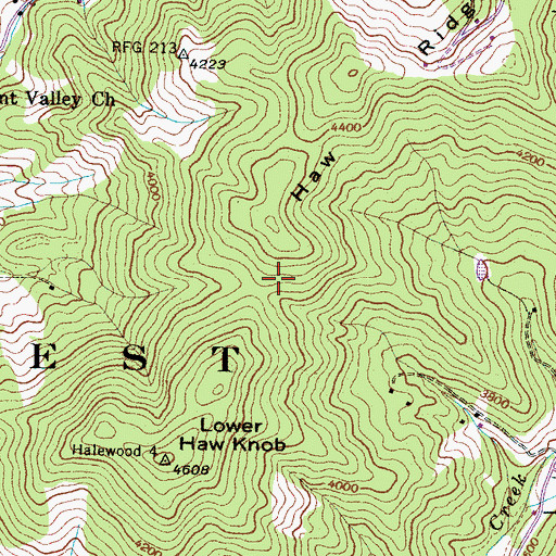 Topographic Map of Skyline Peak Airport, NC