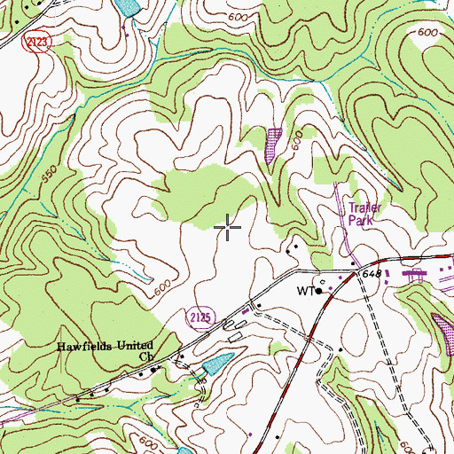 Topographic Map of Kimrey Airport, NC