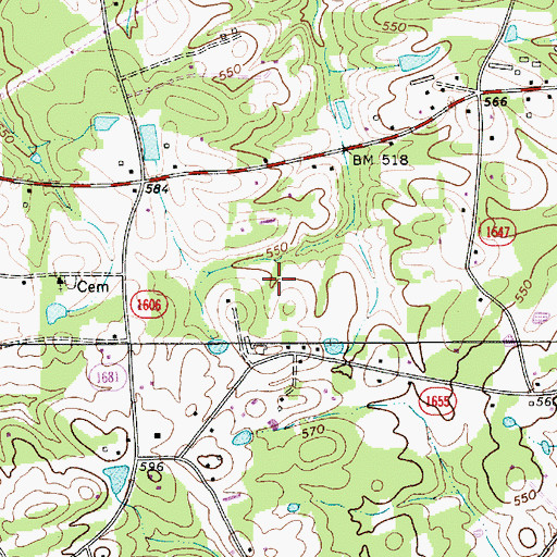 Topographic Map of Mc Gee Field, NC