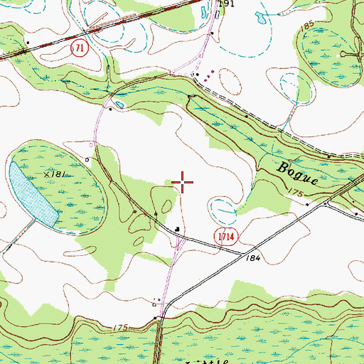 Topographic Map of Hall Field, NC