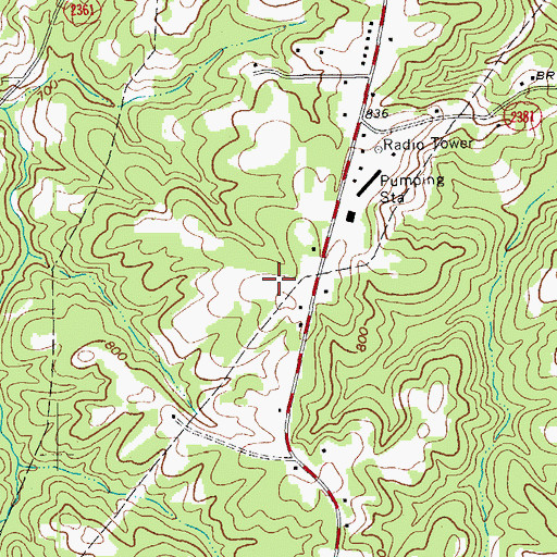 Topographic Map of Mountain View Aerodrome, NC