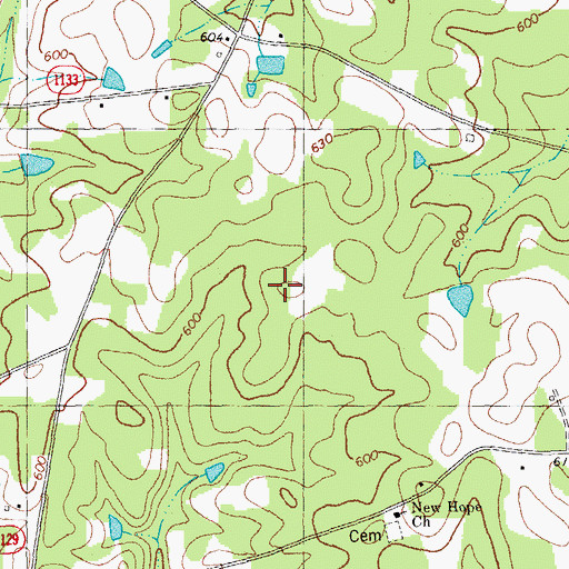 Topographic Map of Person County Airport, NC