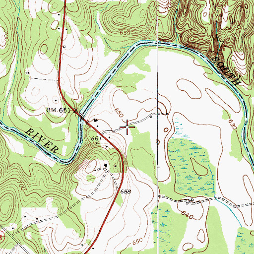 Topographic Map of South River Airport, NC