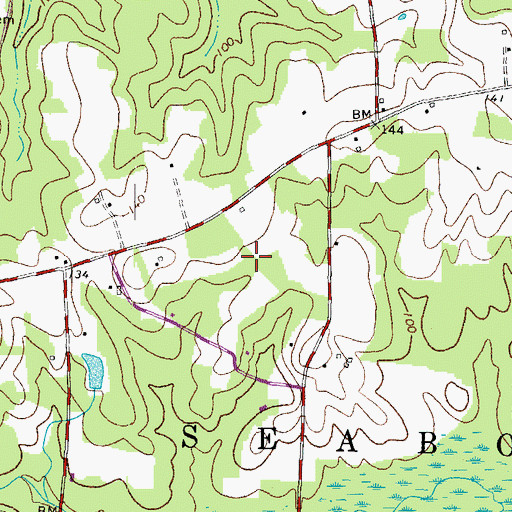 Topographic Map of Glover Airport, NC
