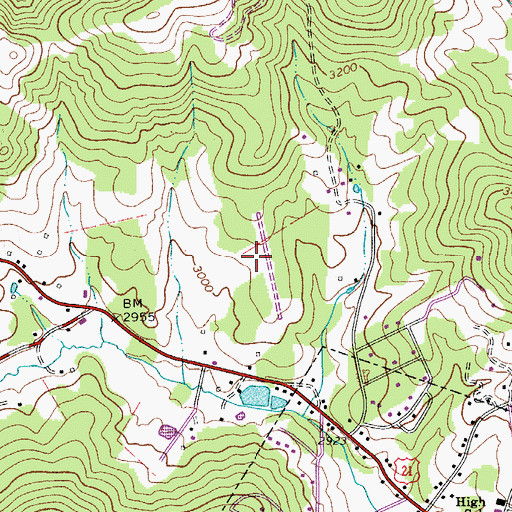 Topographic Map of Maxwell Airport, NC