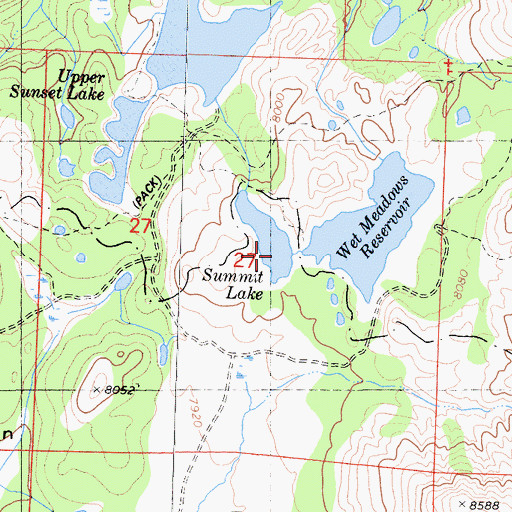 Topographic Map of Summit Lake, CA