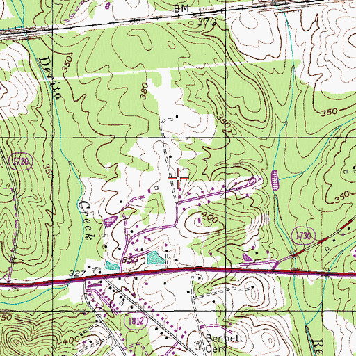 Topographic Map of Hightower Areo Plantation Airport, NC