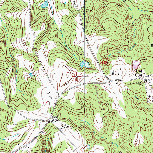 Topographic Map of Hawks Meadow Airport, NC