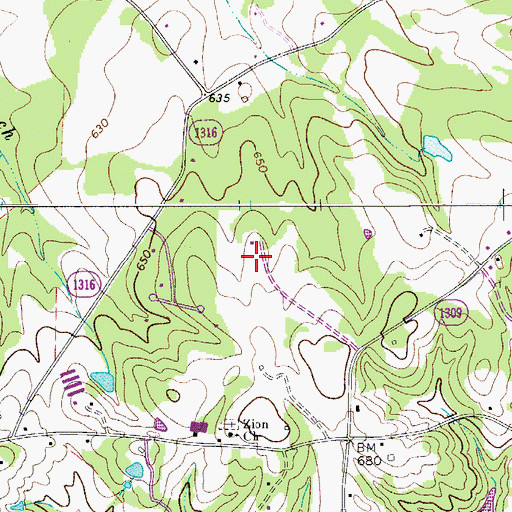 Topographic Map of Hawk's Knoll Airport, NC
