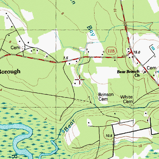 Topographic Map of Pettigrew Moore Aerodrome, NC
