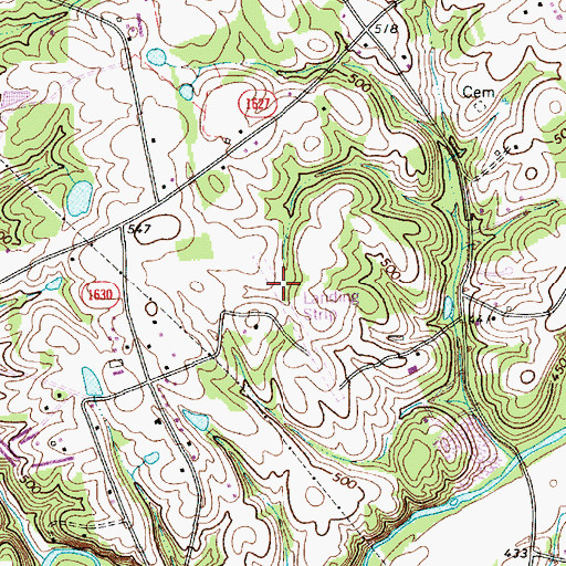 Topographic Map of Arant Airport, NC