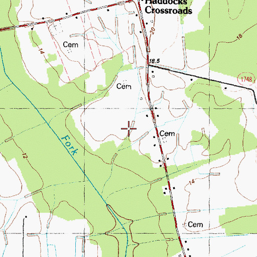 Topographic Map of South Oaks Aerodrome, NC