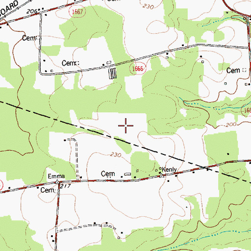 Topographic Map of Kenly Airport, NC