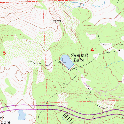 Topographic Map of Summit Lake, CA