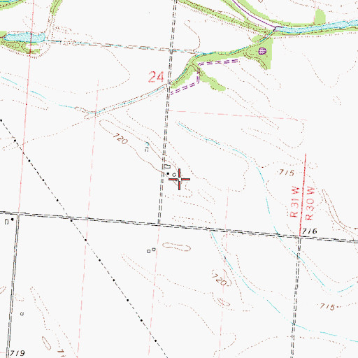 Topographic Map of Martens Airport, MO