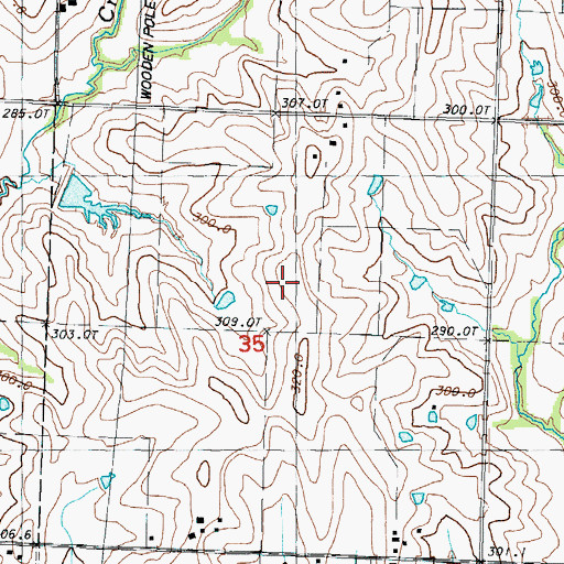 Topographic Map of Show Me the Sky Airport, MO
