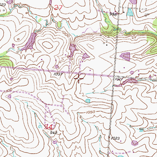 Topographic Map of Robinson Airport, MO