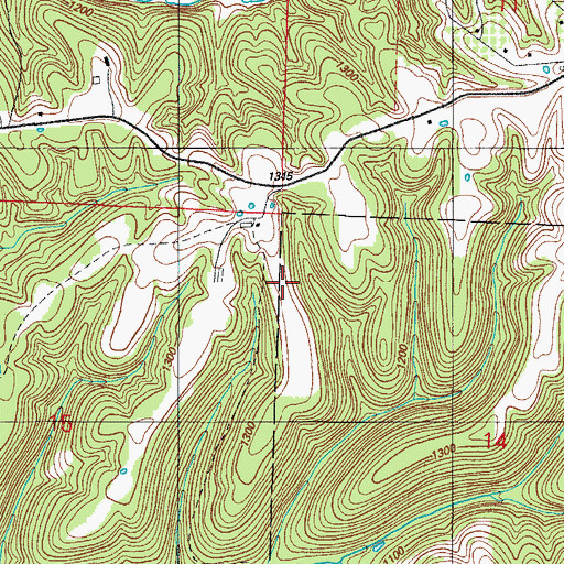 Topographic Map of Branson West Municipal Airport - Emerson Field, MO
