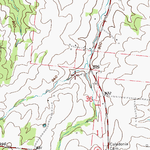 Topographic Map of Short-N-Ruff Airport (historical), MO
