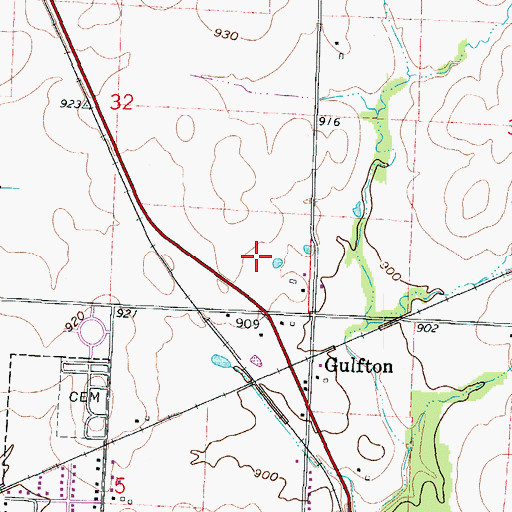 Topographic Map of JTA Asbell Field, MO