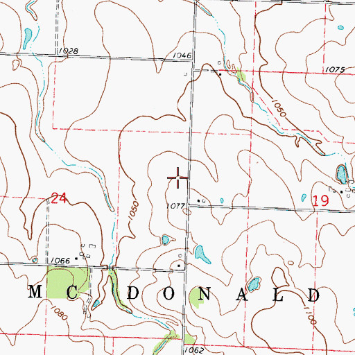Topographic Map of Andrews Airport, MO