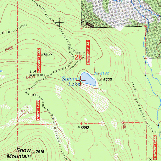Topographic Map of Summit Lake, CA