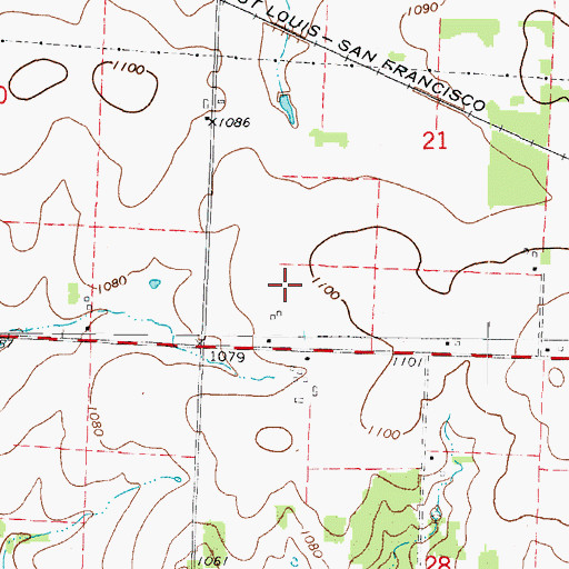 Topographic Map of Nimsick Airport, MO
