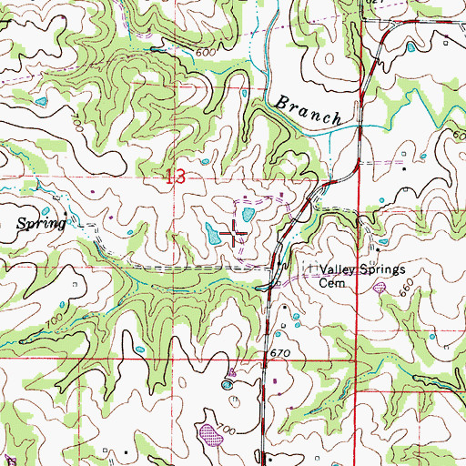 Topographic Map of Sugar Branch Airport, MO