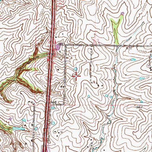 Topographic Map of Triple R Airport, MO