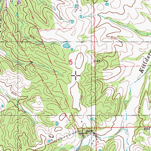 Topographic Map of Harvey Airport, MO