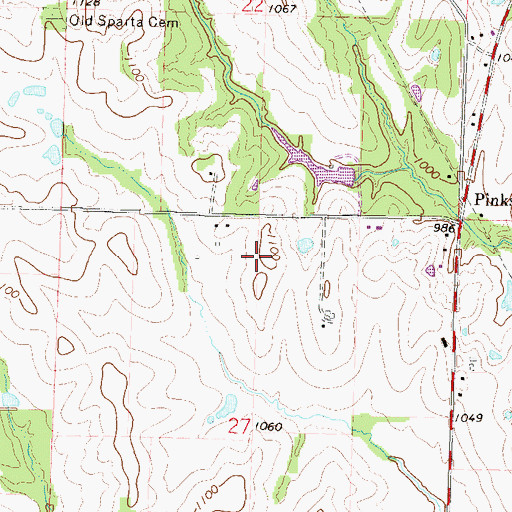 Topographic Map of Lawlor-Justus Airport, MO