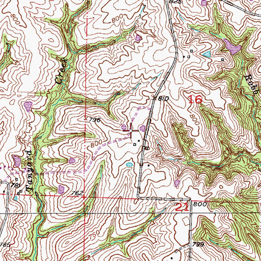 Topographic Map of Aero Britton Airport, MO