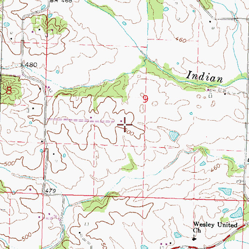 Topographic Map of Mooseberry Airport, MO