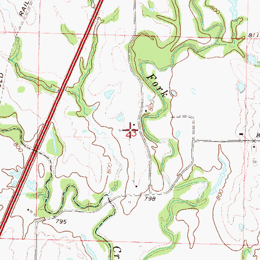 Topographic Map of Peterson Farm Airport, MO