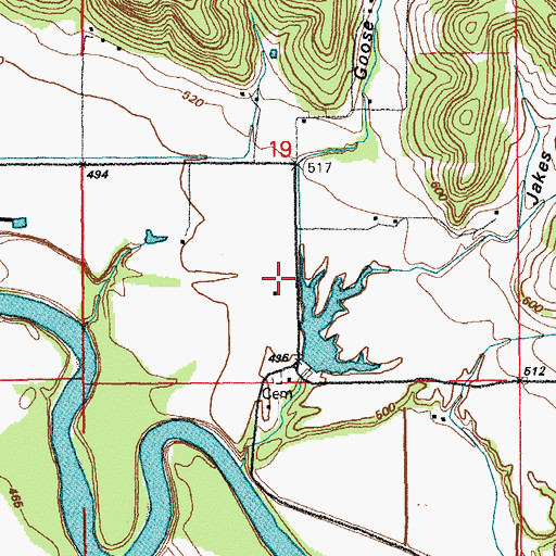 Topographic Map of Walker Airport, MO