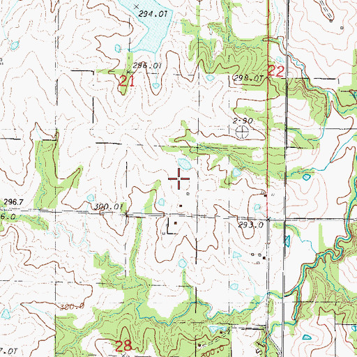 Topographic Map of Cayton Pony Express Airport, MO