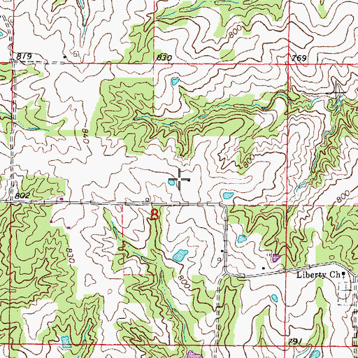 Topographic Map of Flying Shamrock Airport, MO